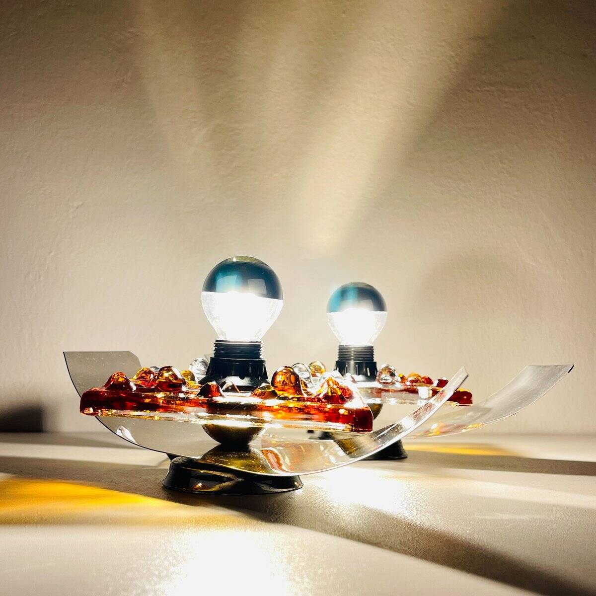 Mid-century Murano wall lamps by Mazzega, Italy 1970, set of 2