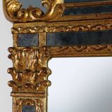 20th century Belgian Rococo-Venetian Mirror in Gilded Wood