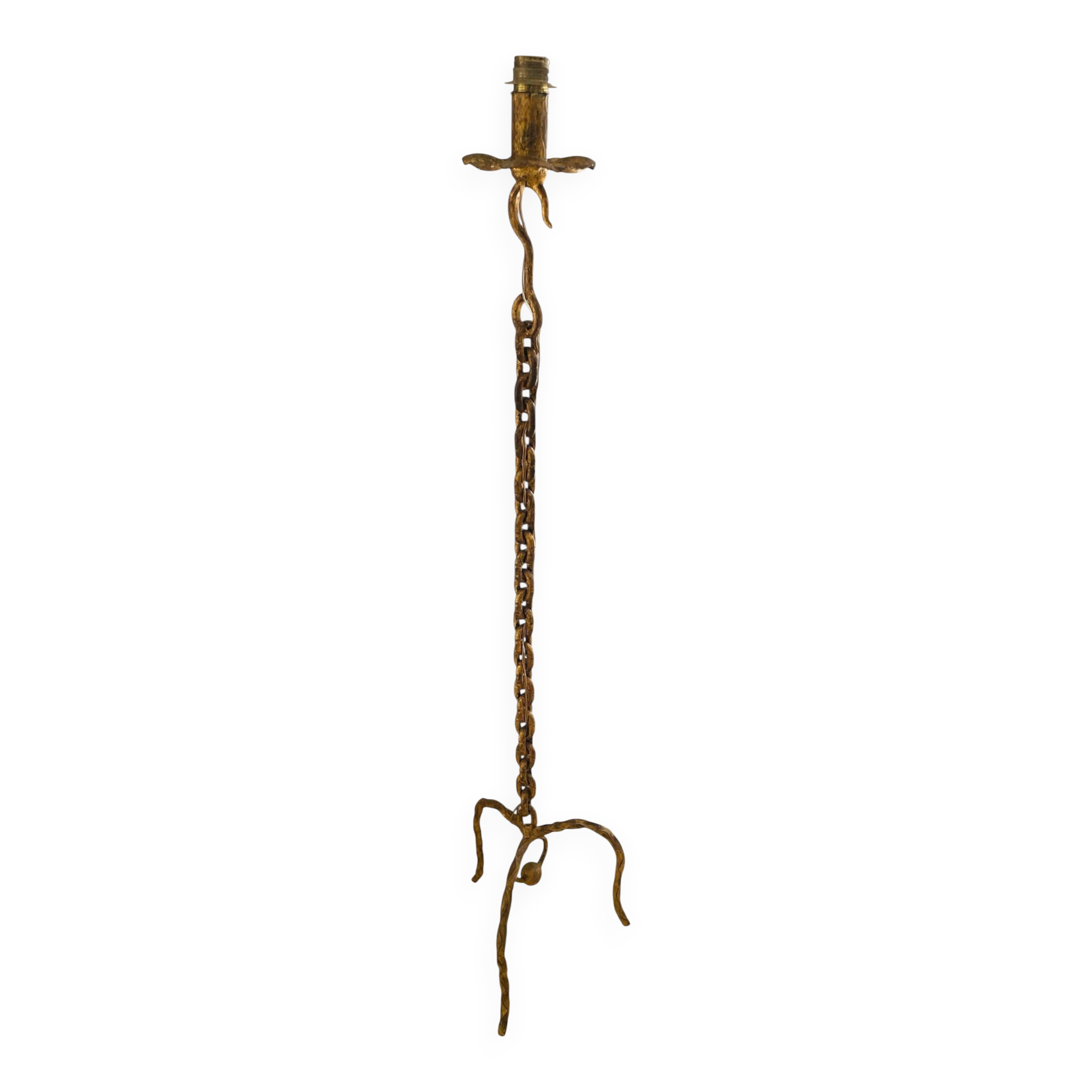 Brutalist floor lamp with chain links