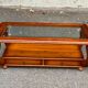 Louis XIV coffee table in solid wood and glass with 2 drawers
