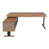 70s executive writing desk with side cabinet