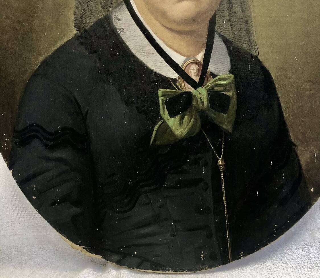 Oil painting on canvas XIX portrait Chevalier d'Eon