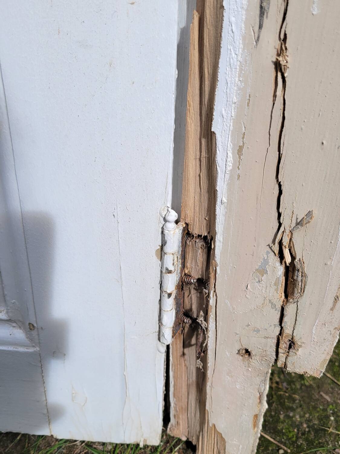 Antique wall cupboard door circa 1900 228x60.5 cm