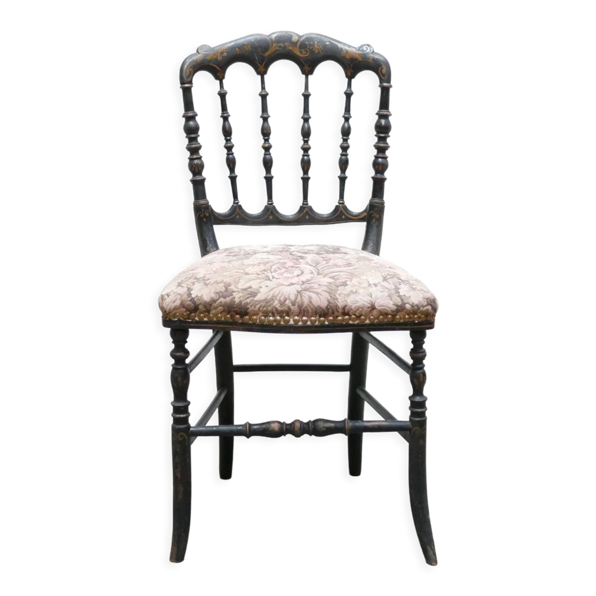 Antique Napoleon III chair in wood and fabric