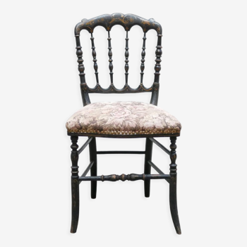 Antique Napoleon III chair in wood and fabric