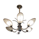 Lustre laiton et verre style art nouveau