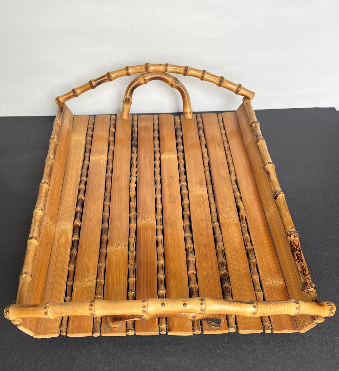 Vintage rattan tray