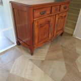 Rustic buffet in Louis XV-Regency style, dovetailed, cherry wood finish, solid wood.