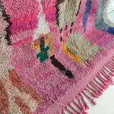 Moroccan Berber carpet Boujaad pink with colorful patterns 304x201cm