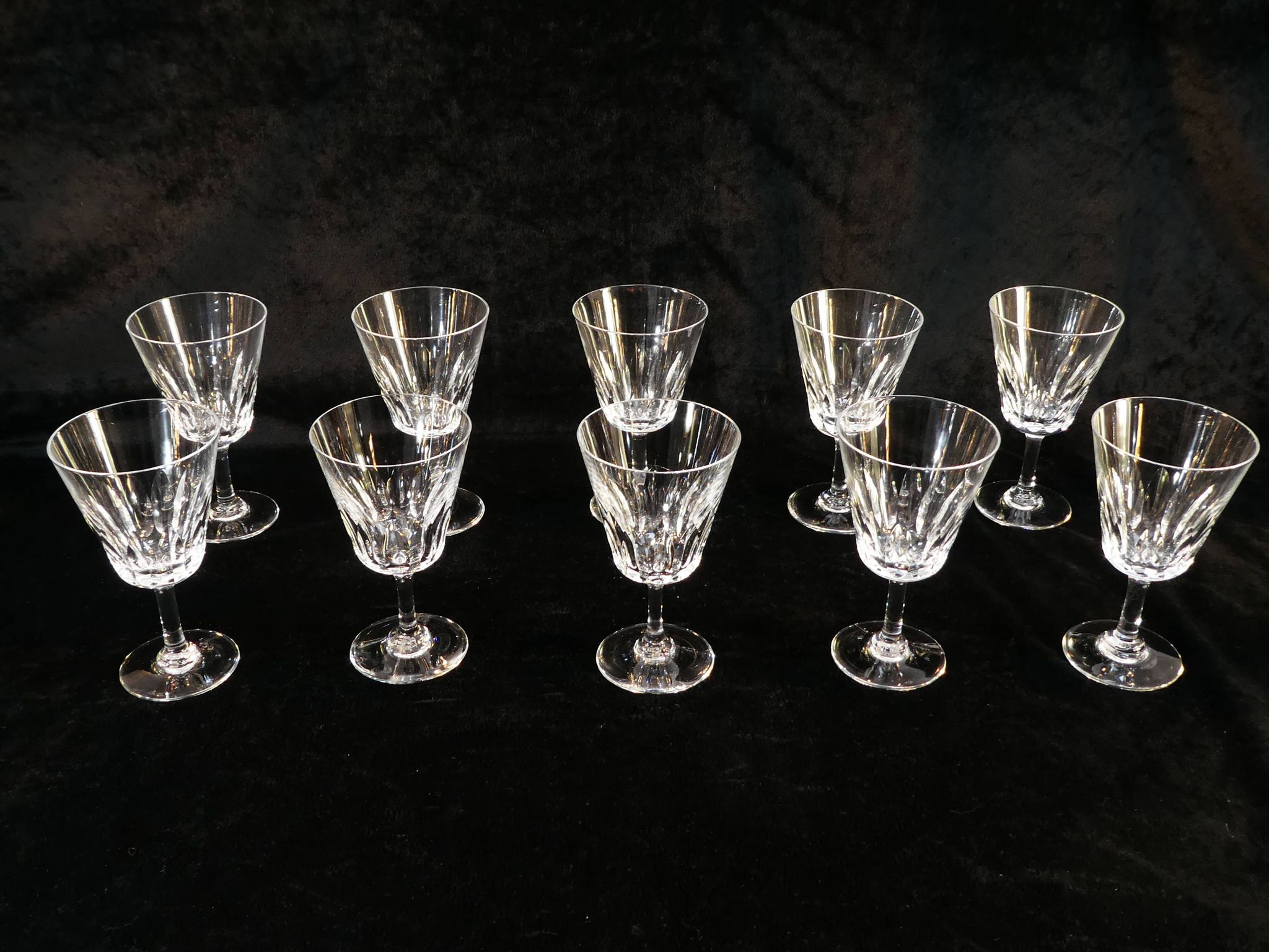 10 white wine glasses in baccarat crystal model cote d'azur
