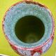 Vase in glazed ceramic decoration of flowers signed below italy - vintage 1950