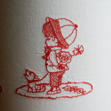 Wall lamp childish red embroidery 80s