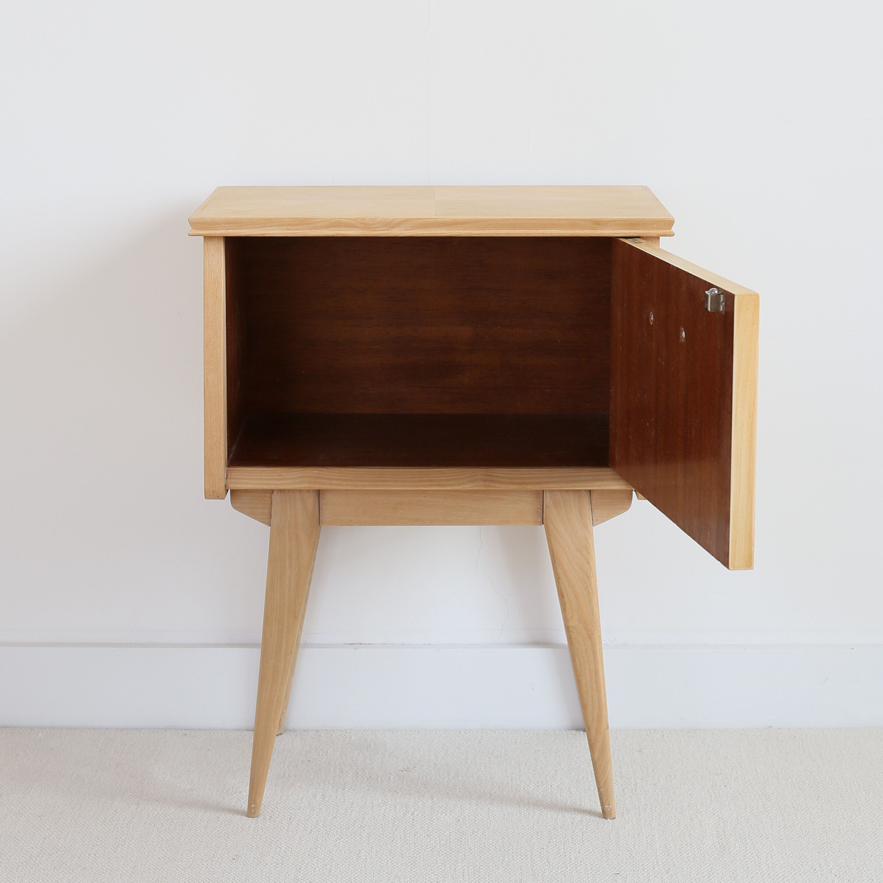 Restored solid wood bedside table