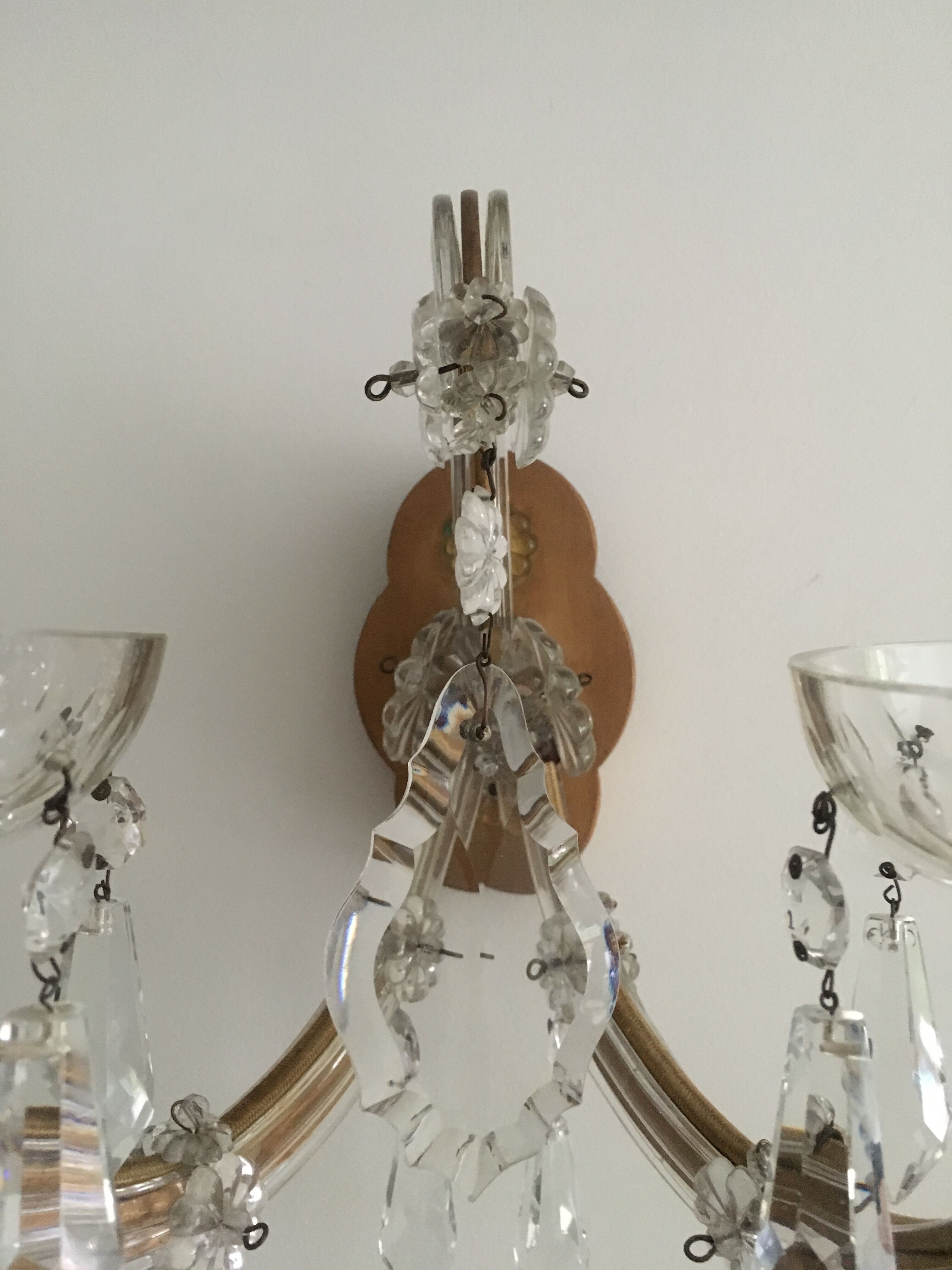 Two-arm crystal light wall light