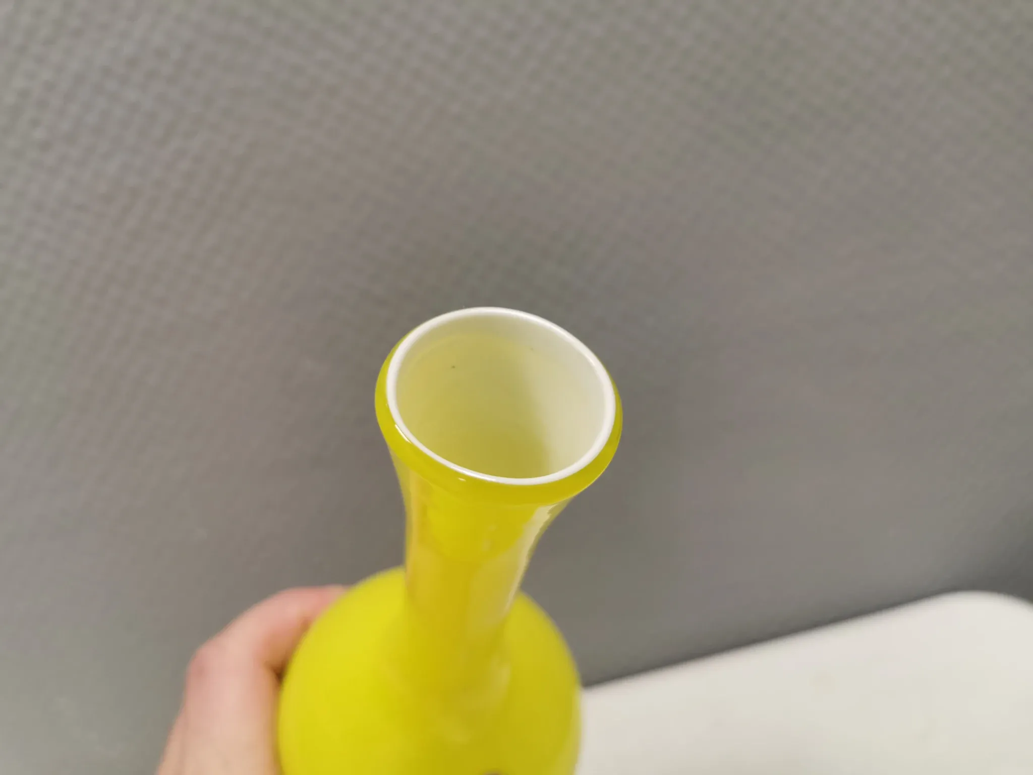 Swedish glass vase from the 1980s in a lovely yellow colour.