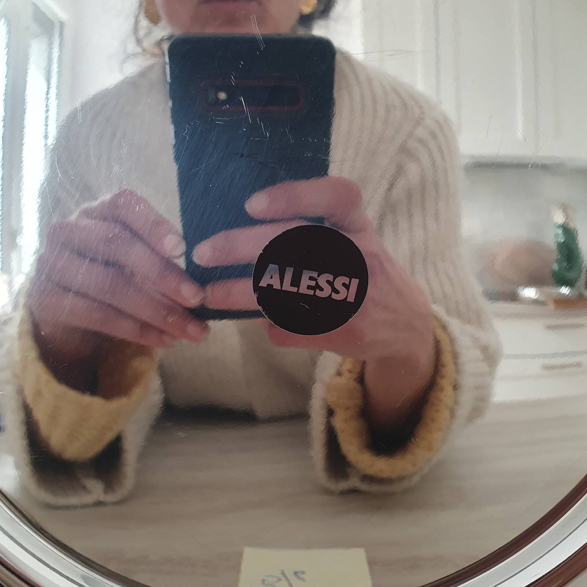 Alessi Ettore Sottsass / Serving plate in stainless steel 18/10 and gold NG5100