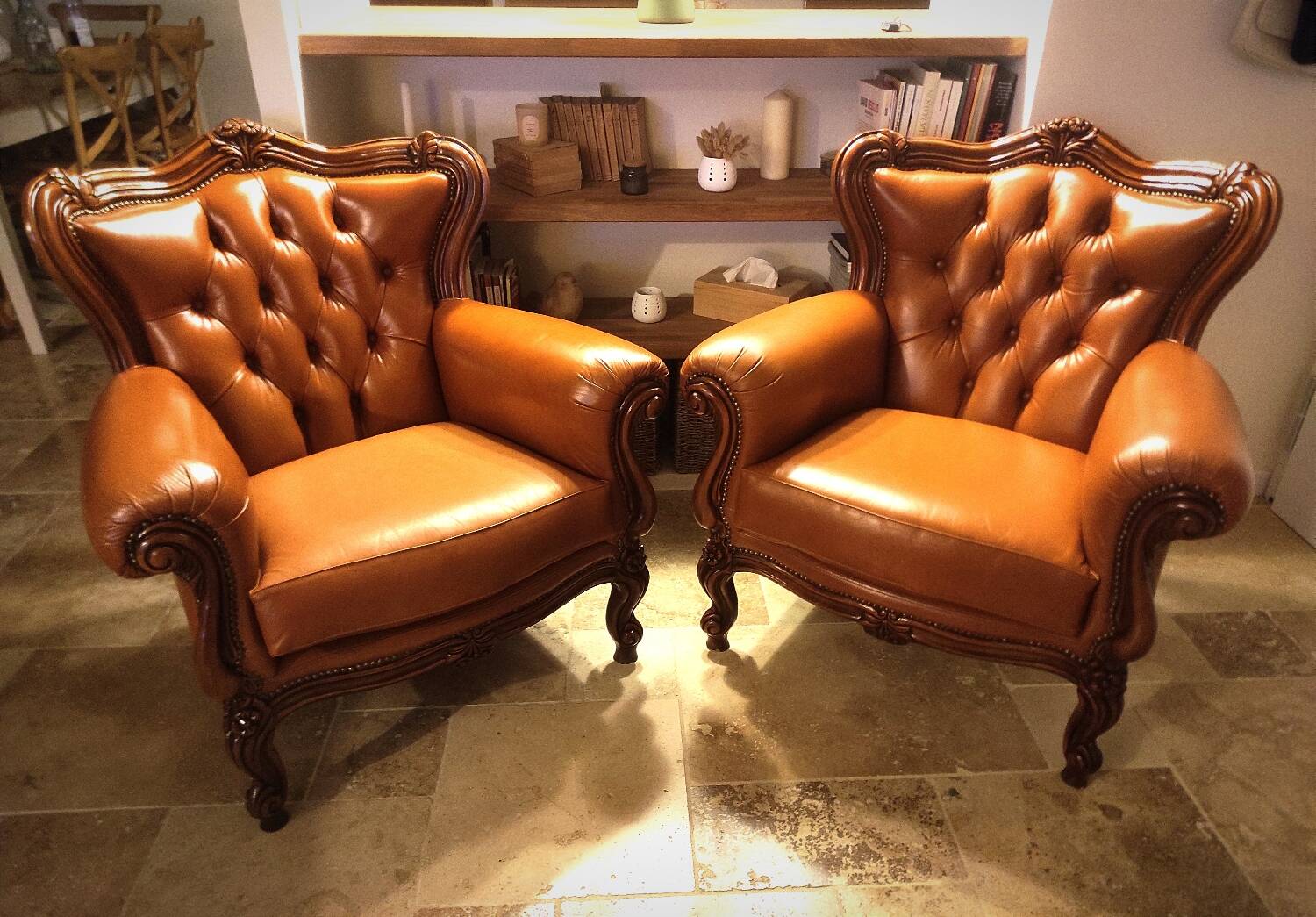 Pair of baroque armchairs