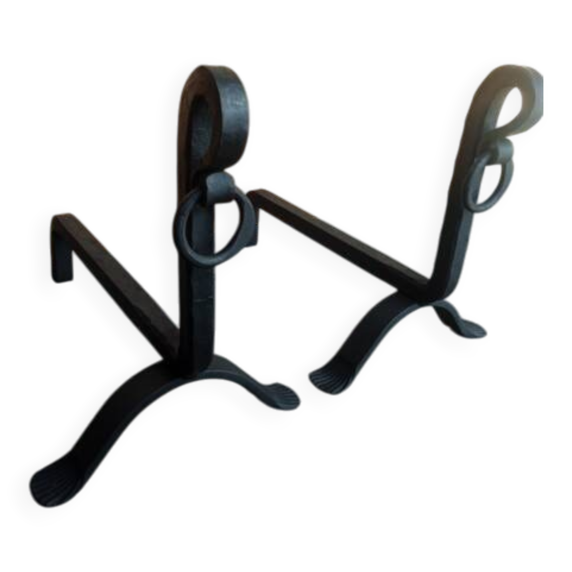 Pair of modernist andirons from the 1930s/40s