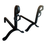 Pair of modernist andirons from the 1930s/40s