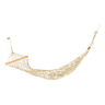 Cream and wood rope hammock