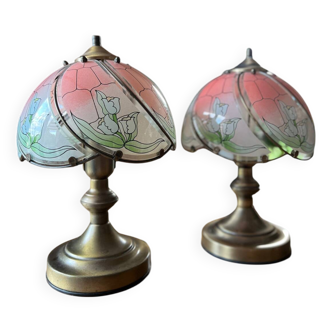 Tiffany-style bedside lamps