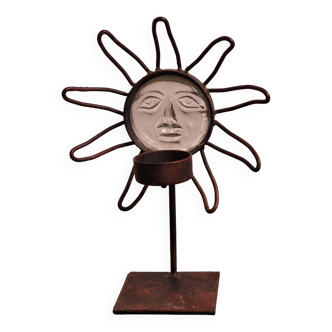 Bougeoir photophore soleil