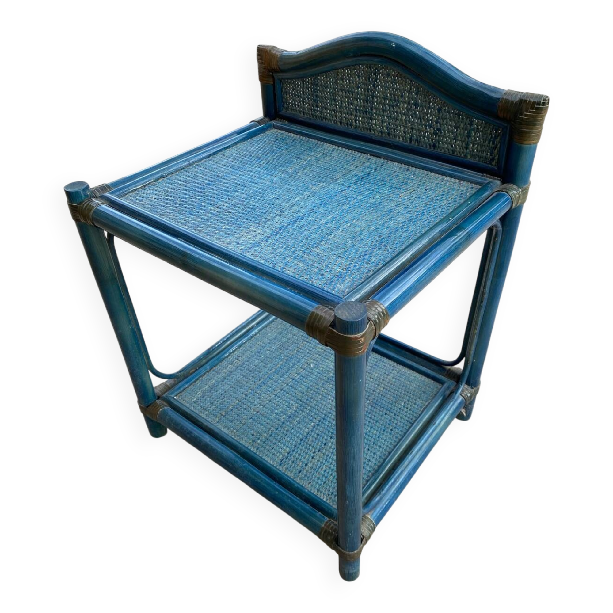 Vintage rattan bedside table