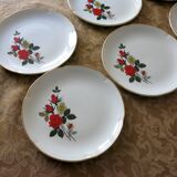 6 dessert plates from Moulin des loups, "Carmen" model, in very good condition