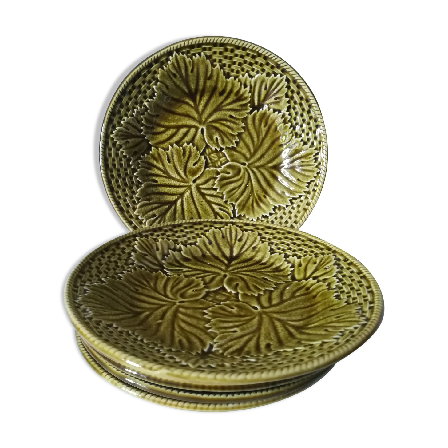 Set de 6 assiettes en barbotine unie Gien
