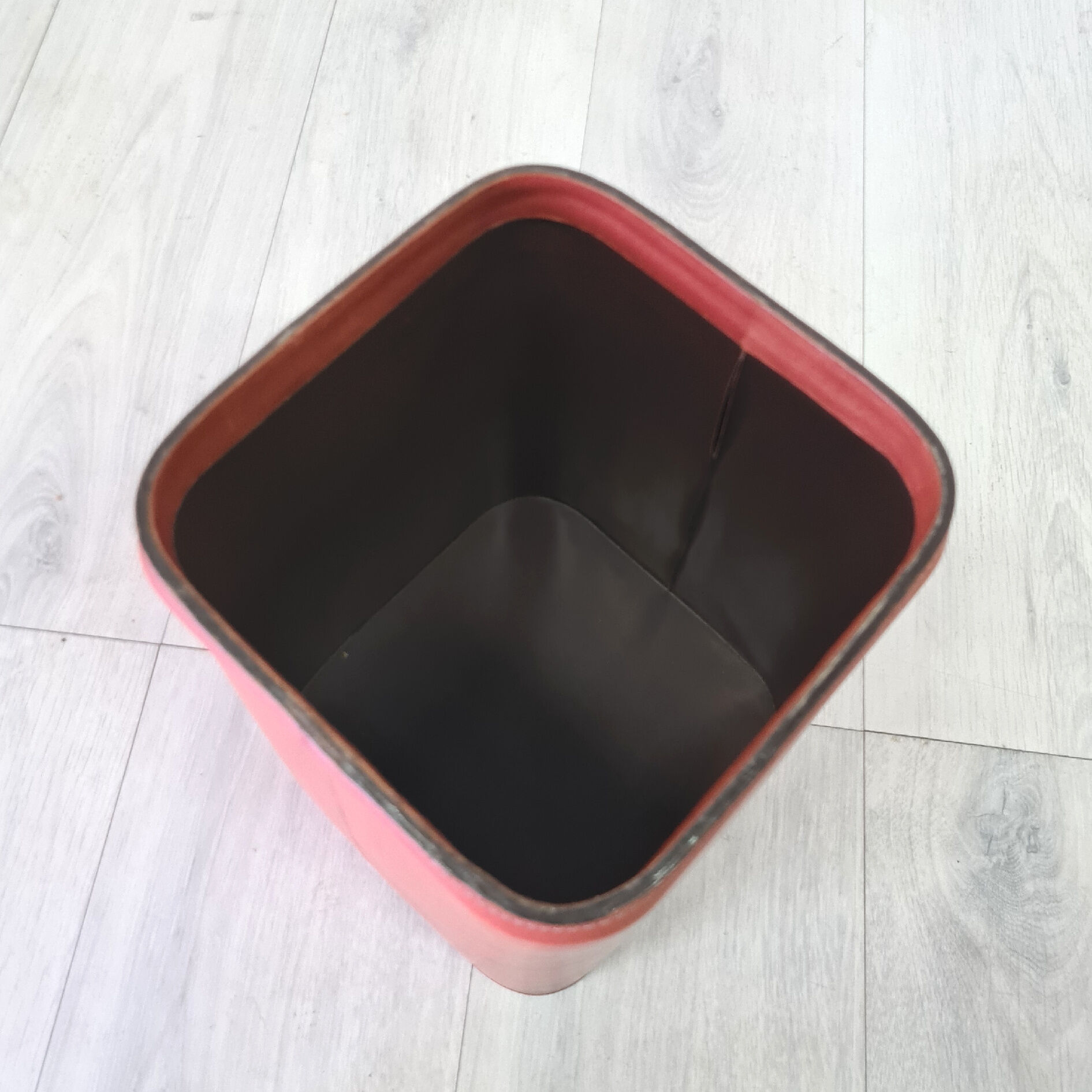 Stitched leather waste paper basket, 1960s