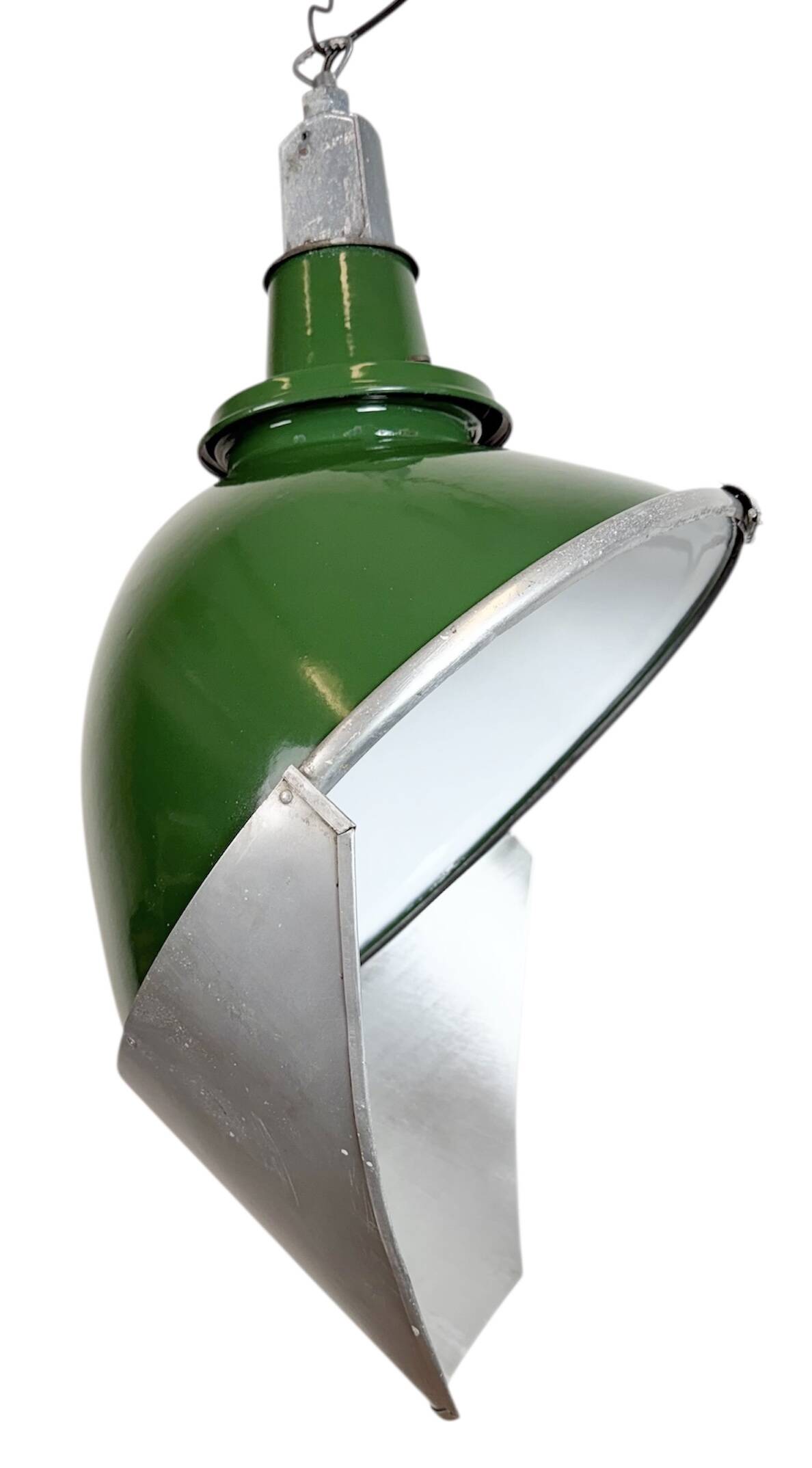 Large Industrial Green Enamel Factory Pendant Lamp from Benjamin, 1960s