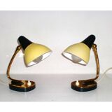 Pair of 1950s Design Bedside Table Lamps Art Nouveau, Stilnovo, Rockabilly