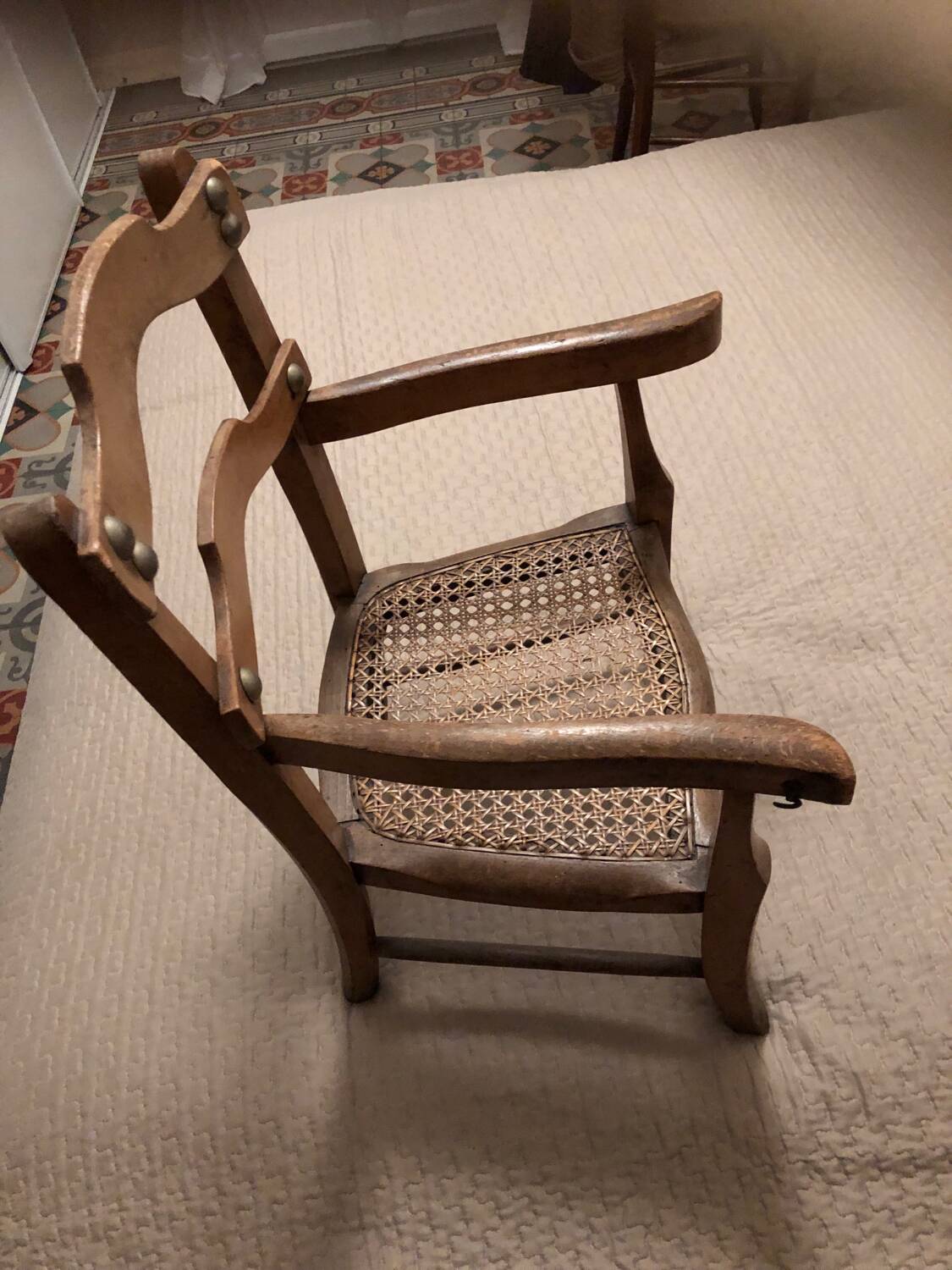 Children's armchair in canework