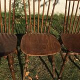 4 vintage wooden western chairs
