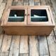 Small antique wall display cabinet in walnut.