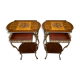 Pair of gueridon in wood marquetry and bronze 1900