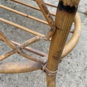 Vintage 1970s rattan coat rack