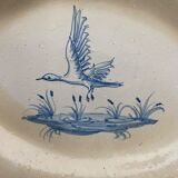 Pair of polylobed dishes XIXth decoration of dragon and bird