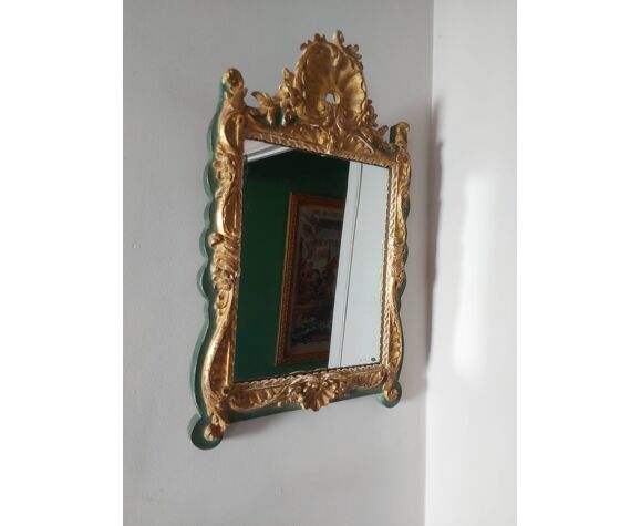 Miroir de mariage provencal en bois doré Louis XV