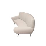 Mid-Century Gigi Radice for Minotti White Boucle Curved Six Legs Sofa