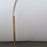 Floor lamp arc 3 globes, Space age in brass and marble by Goffredo Reggiani 1960