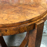 Pedestal table / side table Art Deco era in walnut bramble veneer