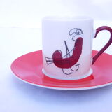 4 cups with drawings by Miro