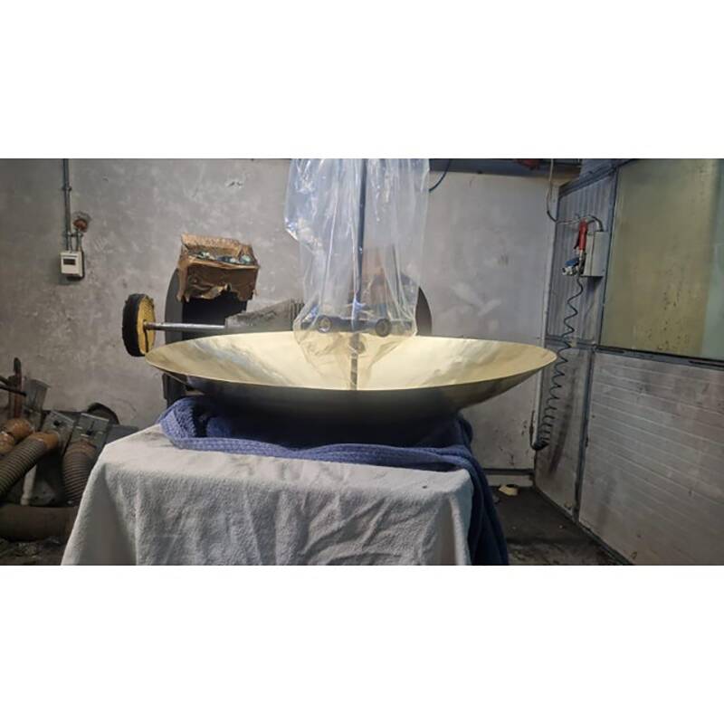 Contemporary Hammered Brass Dome Pendant Light