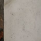 Marble and wrought iron coffee table