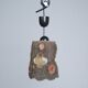 suspended lamp in brutalist ceramic France 1950