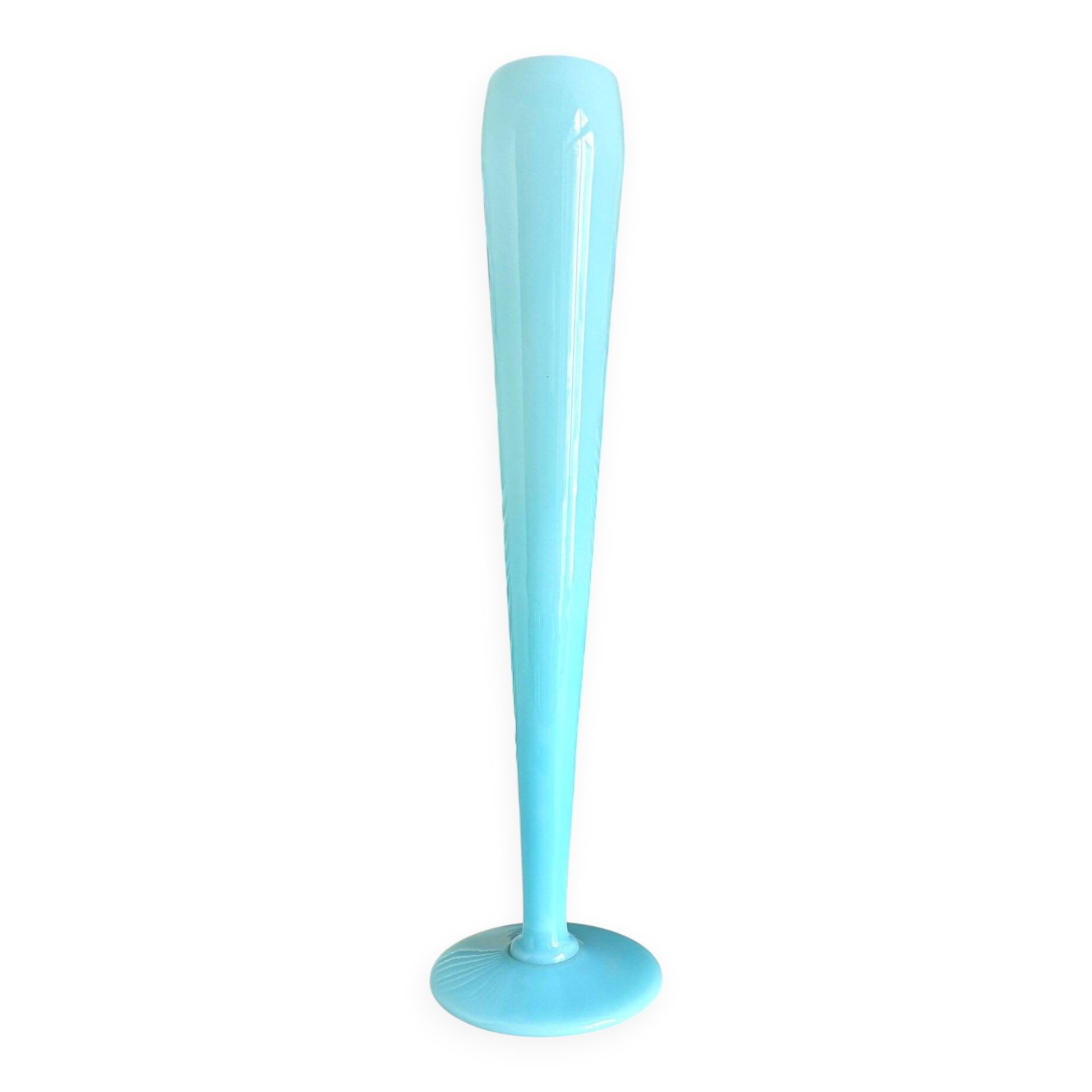 Vase, single flower vase in sky blue opaline