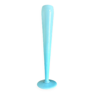 Vase, single flower vase in sky blue opaline