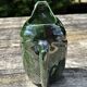French ceramic dark green frog pitcher