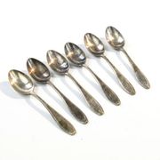 Set of mocha spoons, mid-century modern, silver-plated brass, D. Fraget, Poland, 1950s